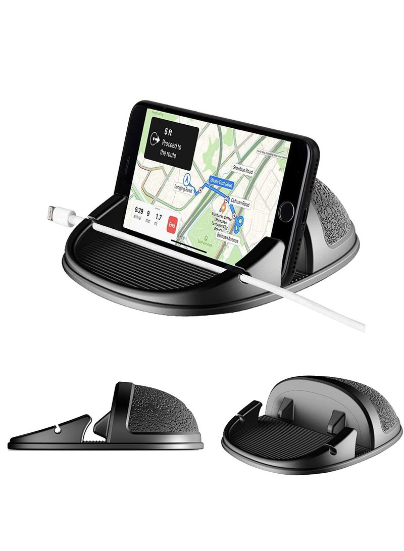 Car Phone Holder, Dashboard Car Phone Holder Mount, Slip Free Desk Phone Stand Compatible for iPhone, for Samsung, Android Smartphones, GPS Devices, Universal Cell Phone Automobile Cradles, Black - Image 1
